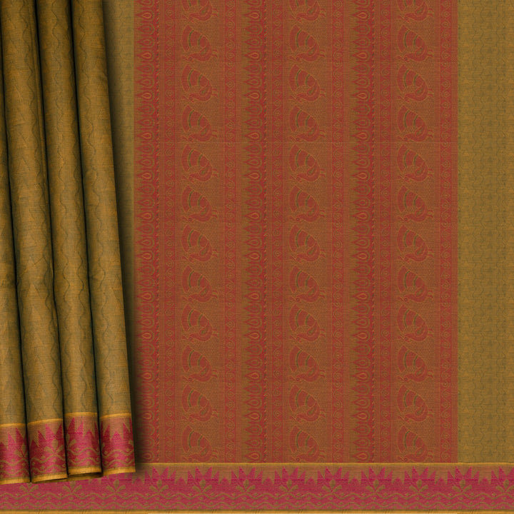 Handwoven Green South Cotton Saree - 2664T012850DSC
