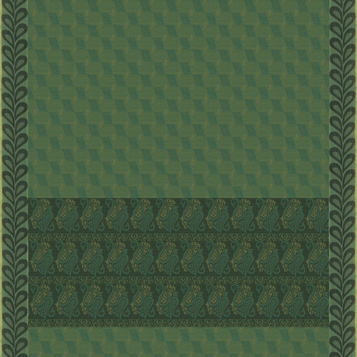 Handwoven Green South Cotton Saree - 2668T012847DSC