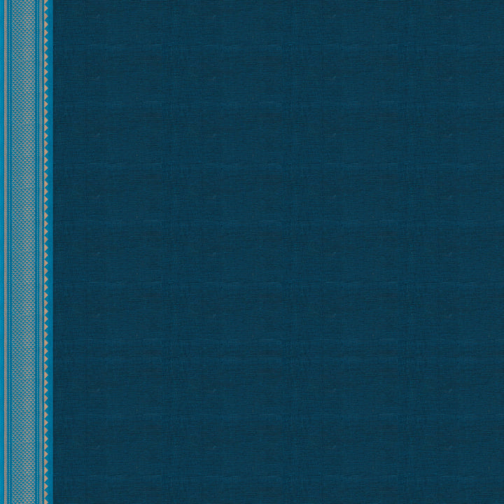 Handwoven Black with Blue Kanjivaram Cotton Saree - 2723T013325DSC