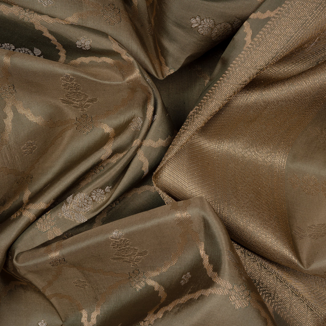 closeup of  Handwoven Uppada Soft Silk Saree