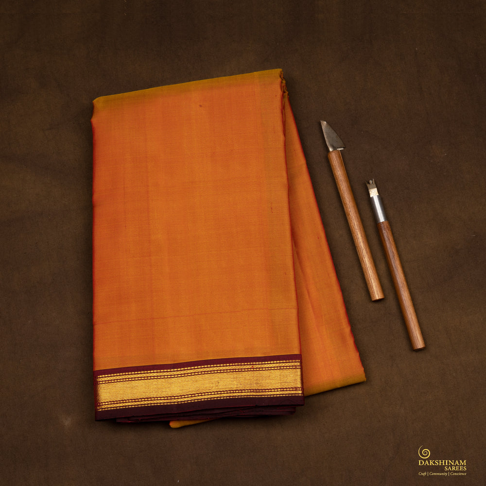 folded Handwoven  Kanjivaram Silk Saree 