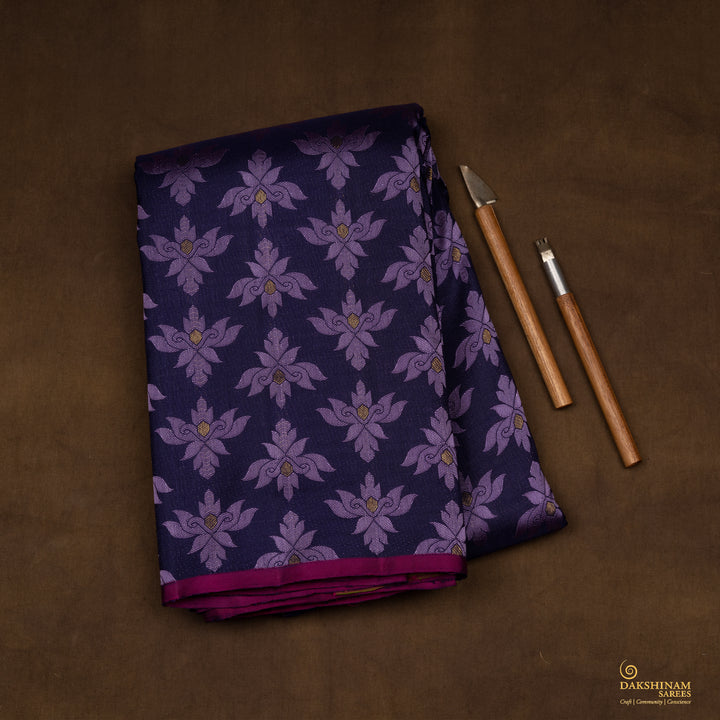 Folded Handwoven Kanjivaram Silk Saree