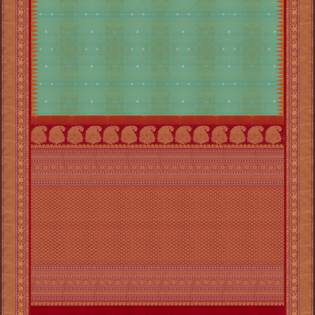 Pallu of Handwoven Gadwal Silk Saree 