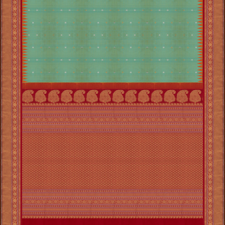 Pallu of Handwoven Gadwal Silk Saree 