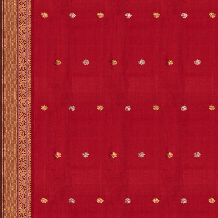 blouse of Handwoven Green with Red Gadwal Silk Saree 