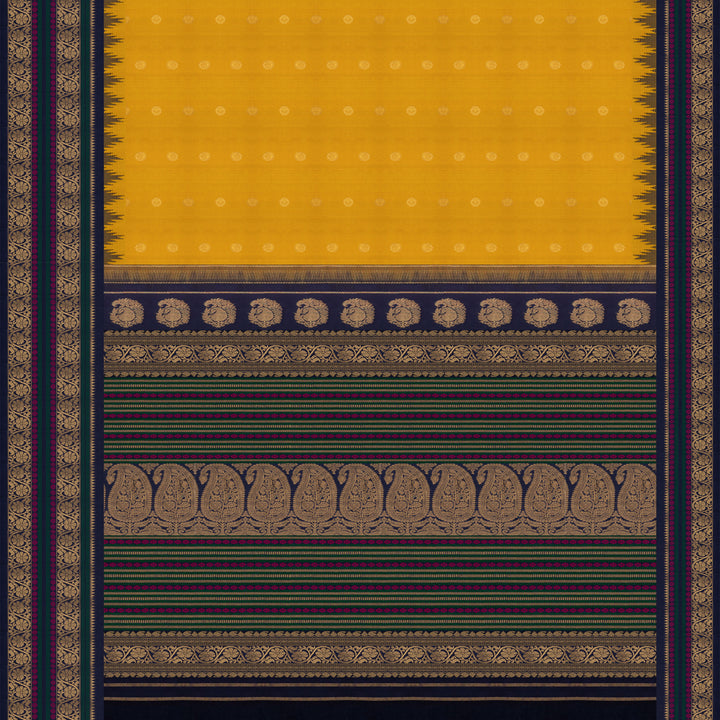 Pallu of Handwoven Gadwal Silk Saree 
