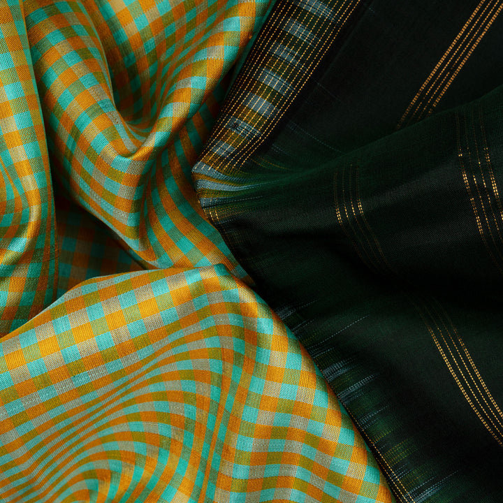 Closeup of Handwoven Gadwal Silk Saree