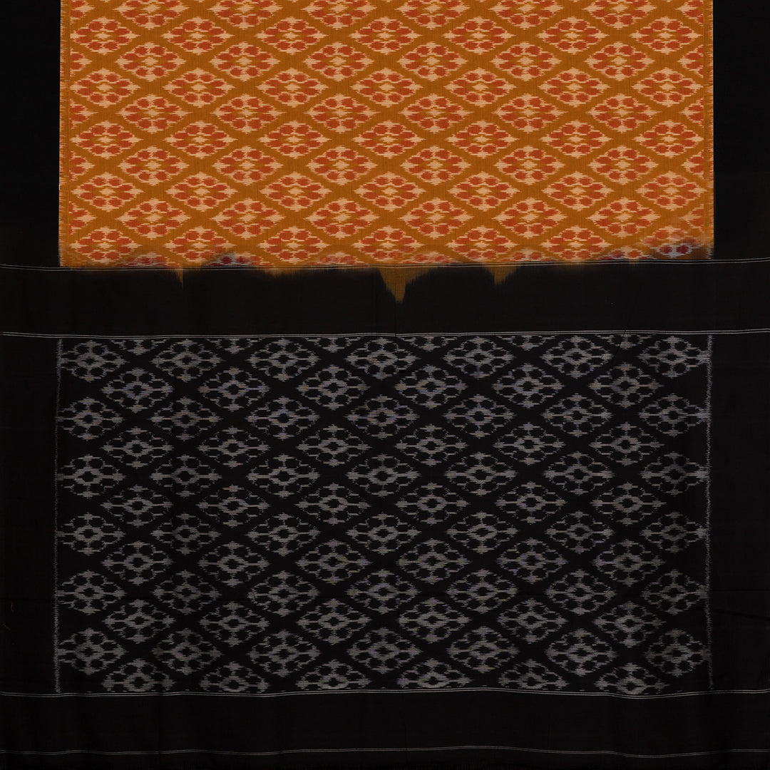 Pallu of Handwoven Cotton Ikat Saree