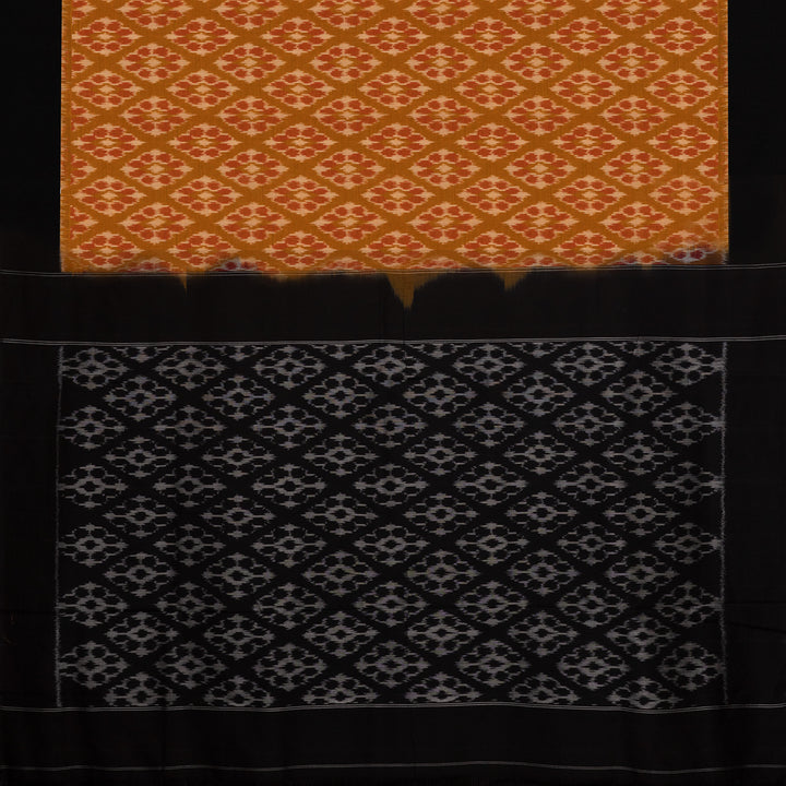 Pallu of Handwoven Cotton Ikat Saree