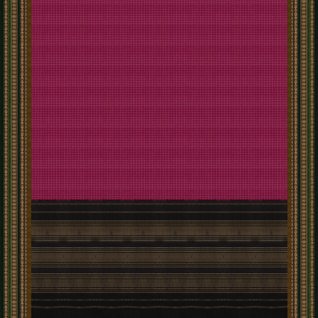 Pallu of Handwoven Cotton Ikat Saree 