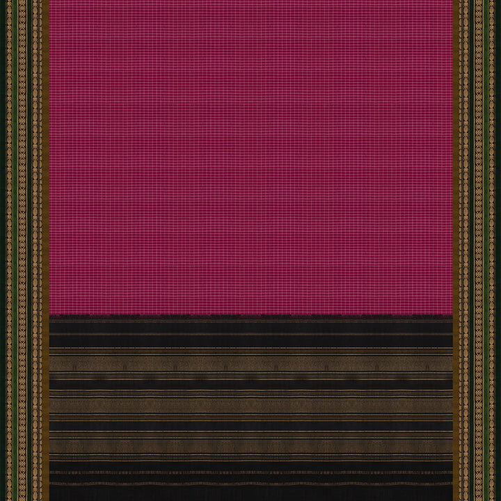 Pallu of Handwoven Cotton Ikat Saree 