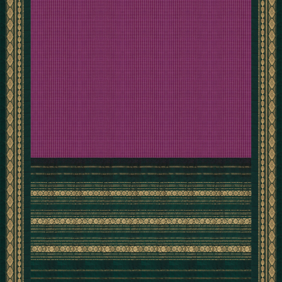 Pallu of Handwoven Gadwal Silk Cotton Saree