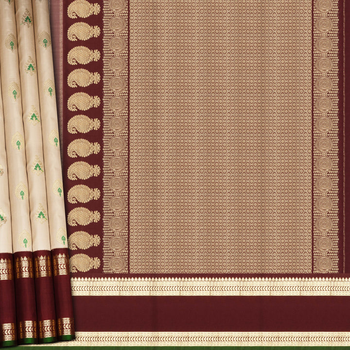 Pleats/body of Handwoven Gadwal Silk Saree
