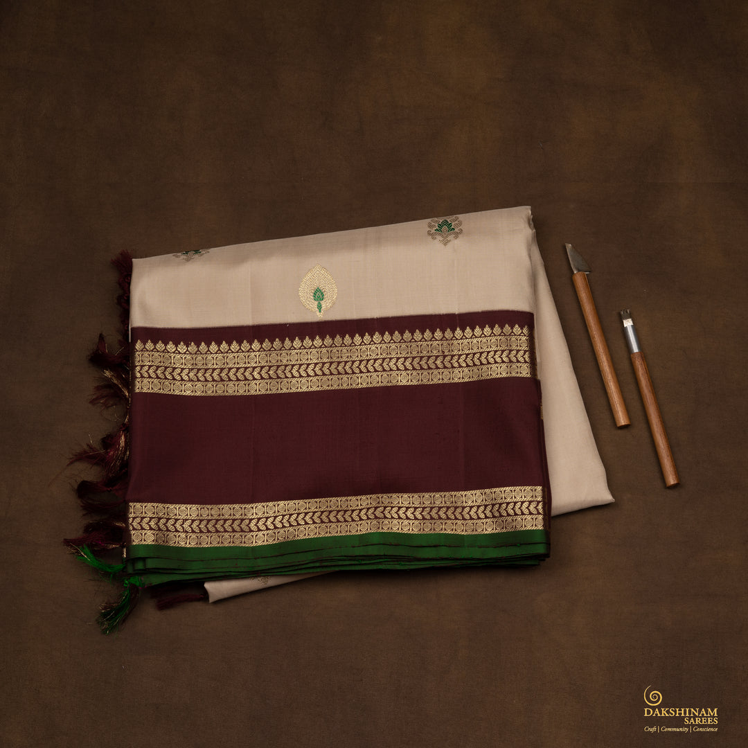 Folded Handwoven Gadwal Silk Saree