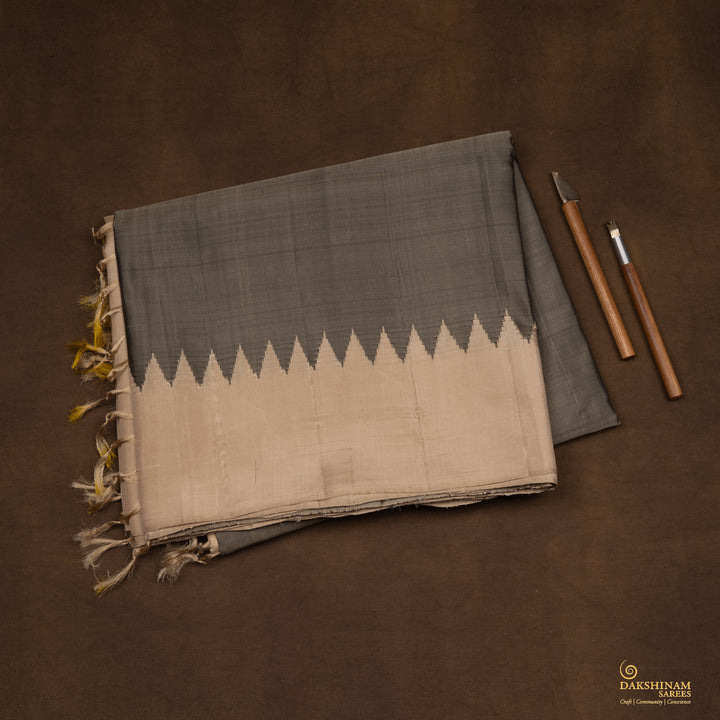 Folded Handwoven Gadwal Silk Saree