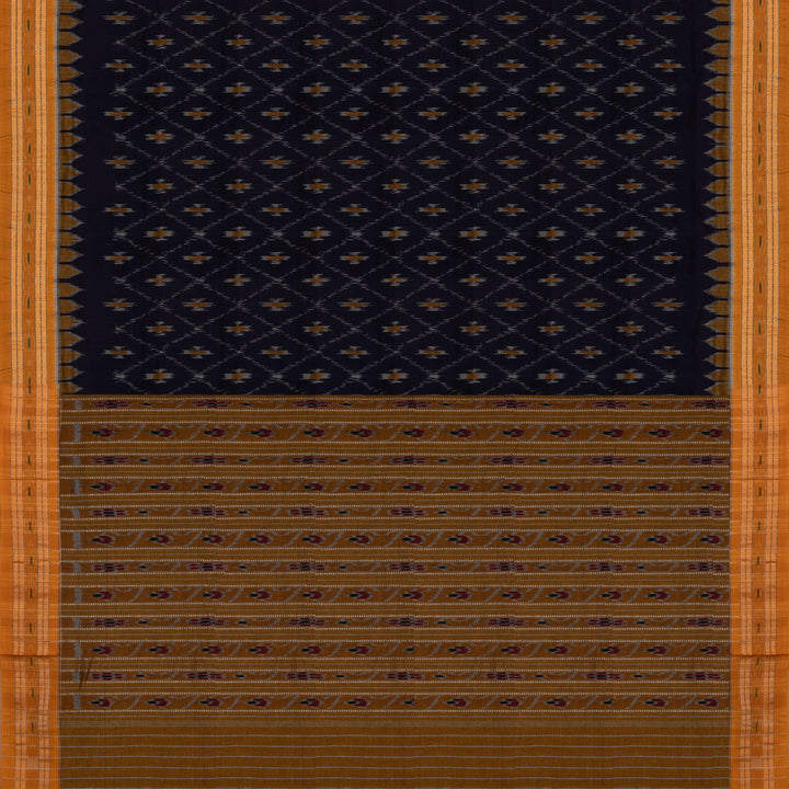 Pallu of Handwoven Ikat Cotton Saree 