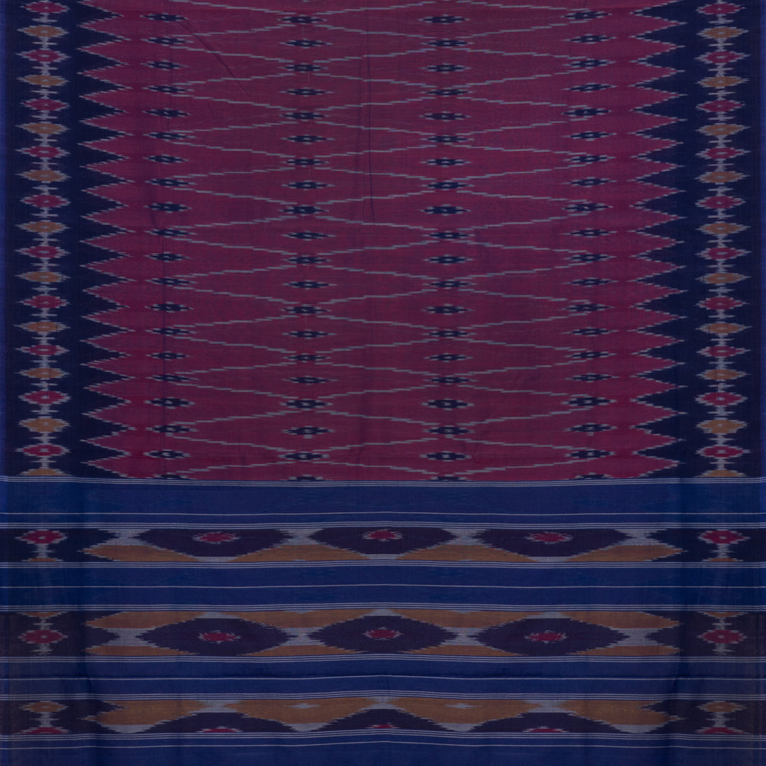 Pallu of Handwoven Ikat Cotton Saree