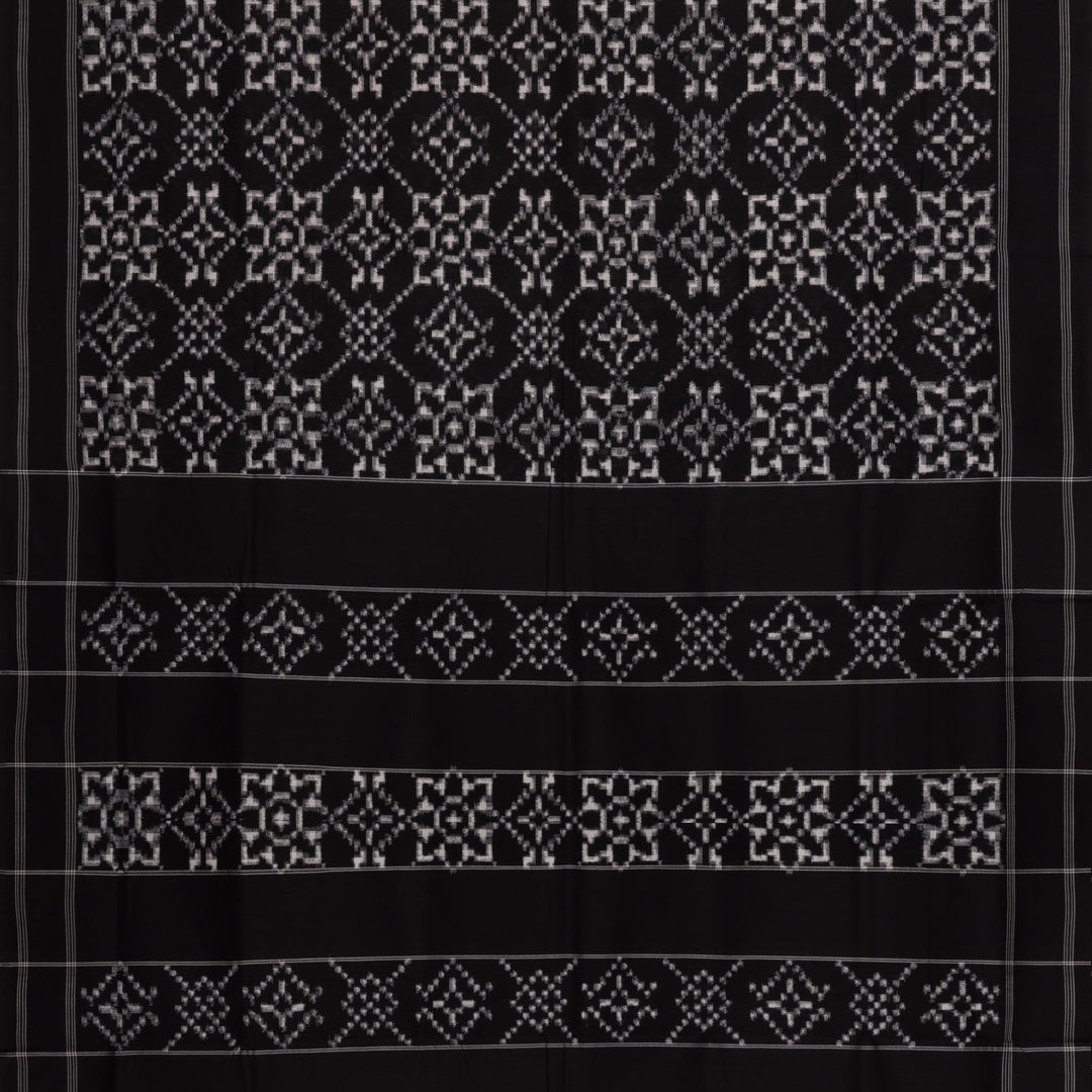 Pallu of Handwoven Ikat Cotton Saree 