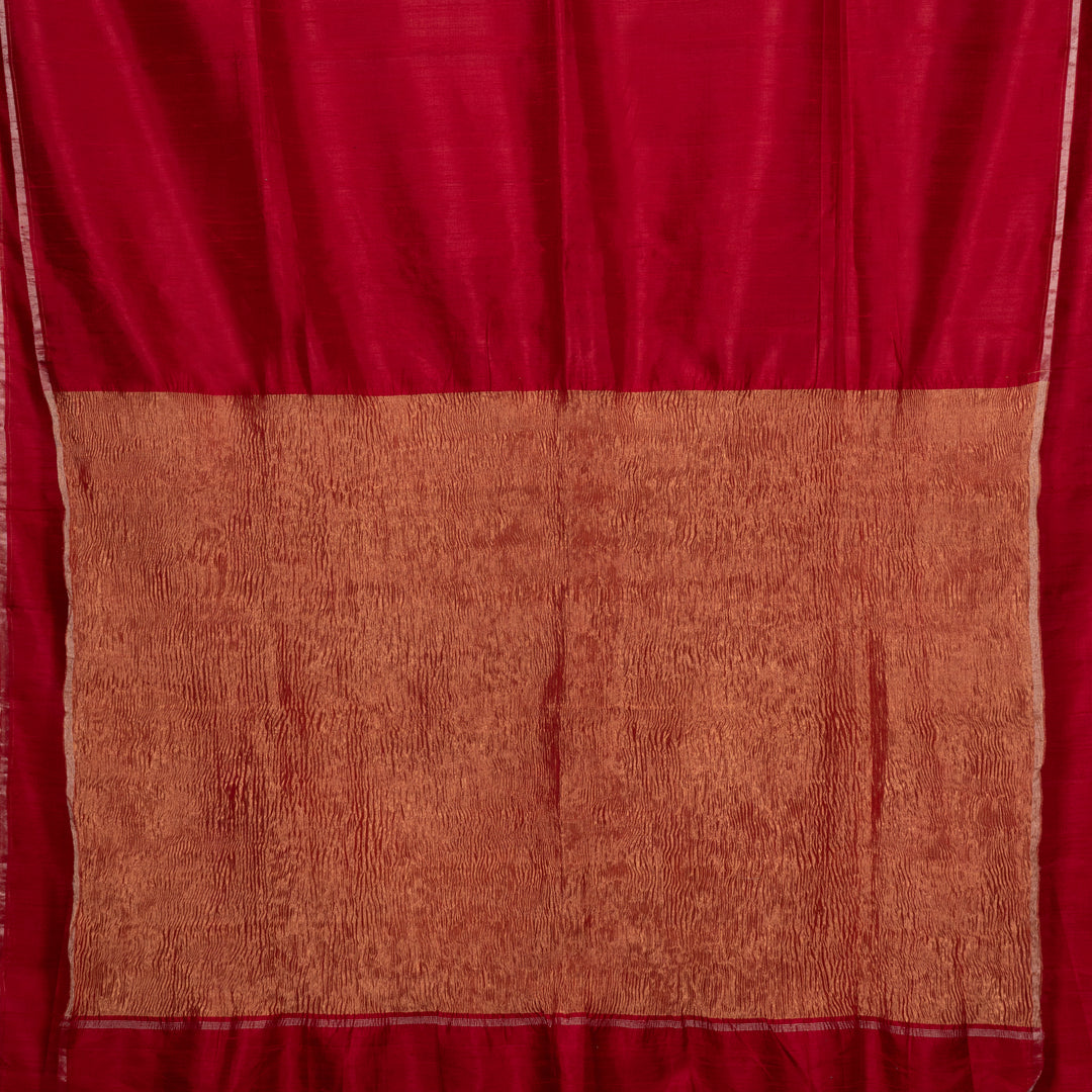 Pallu of Handwoven Dupion Soft Silk Saree