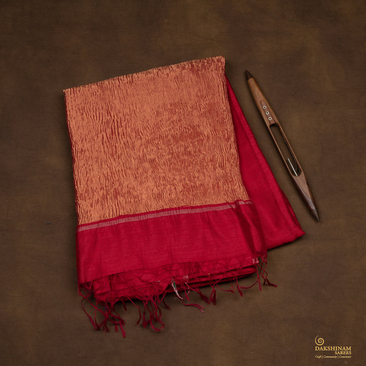 Folded Handwoven Dupion Soft Silk Saree