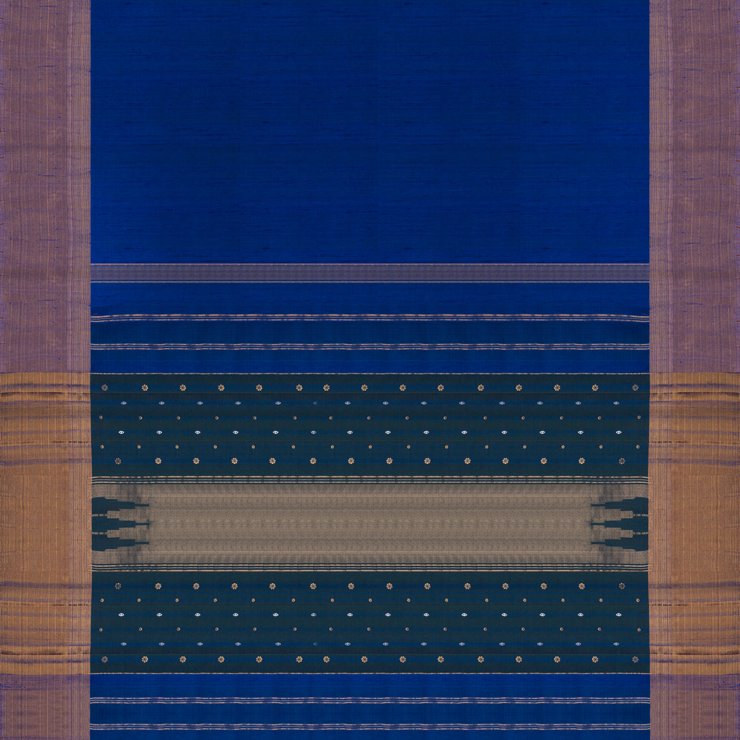 Pallu of Handwoven Dupion Soft Silk Saree