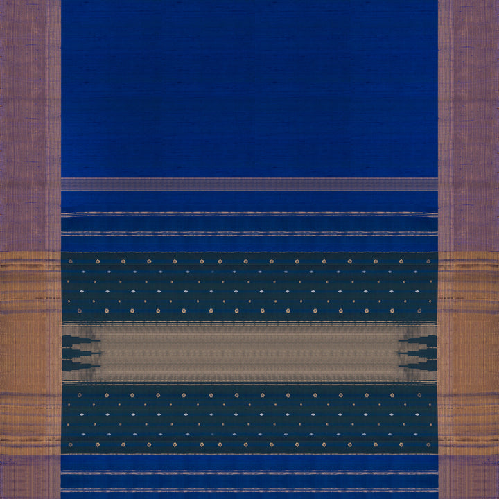 Pallu of Handwoven Dupion Soft Silk Saree