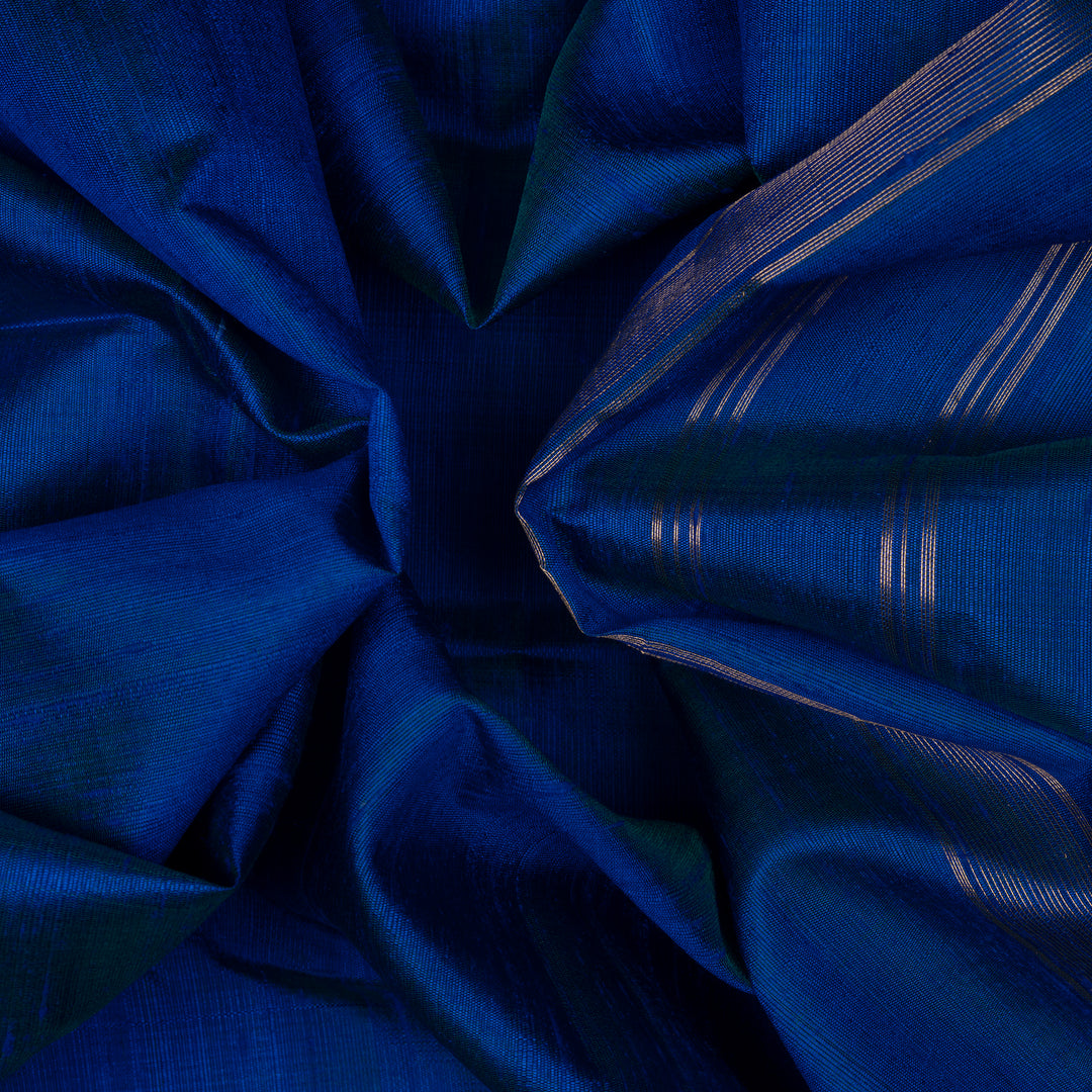 Closeup of  Handwoven Dupion Soft Silk Saree