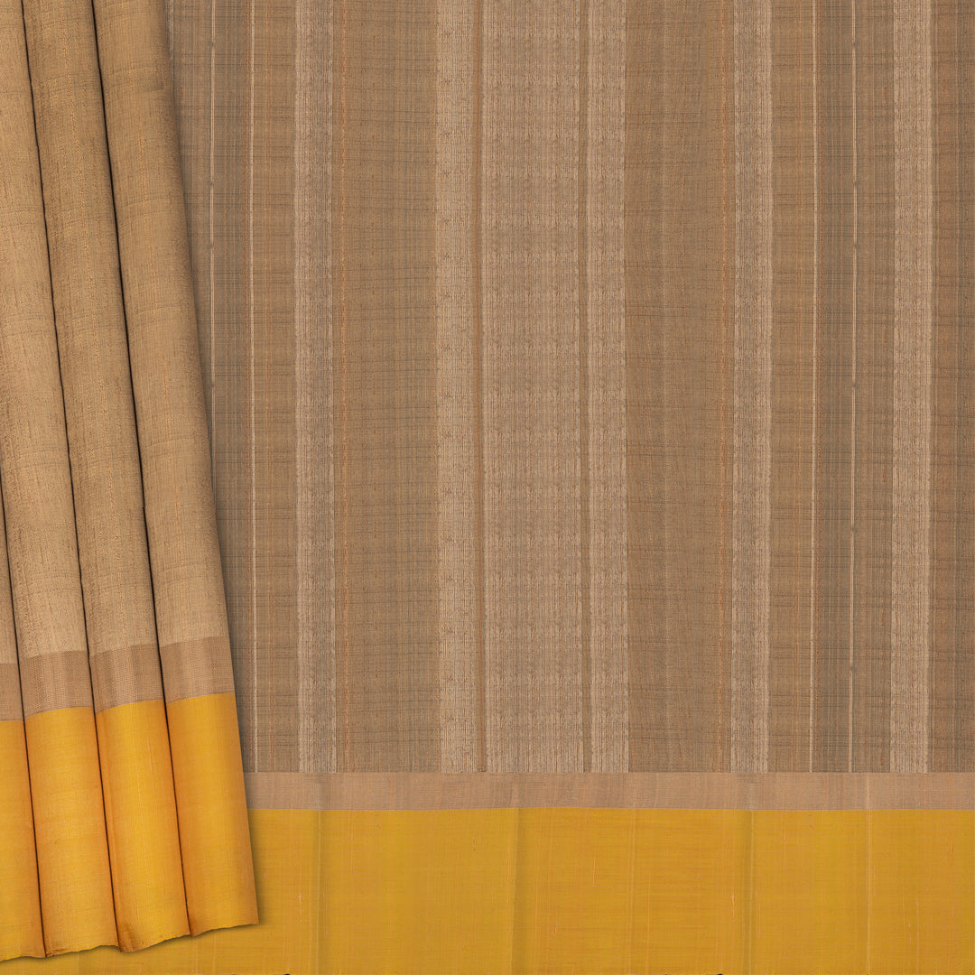 Pleats/body of  Handwoven  Dupion Soft Silk Saree