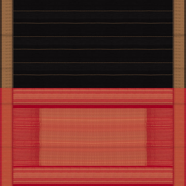 Pallu of Handwoven Dupion Soft Silk Saree 