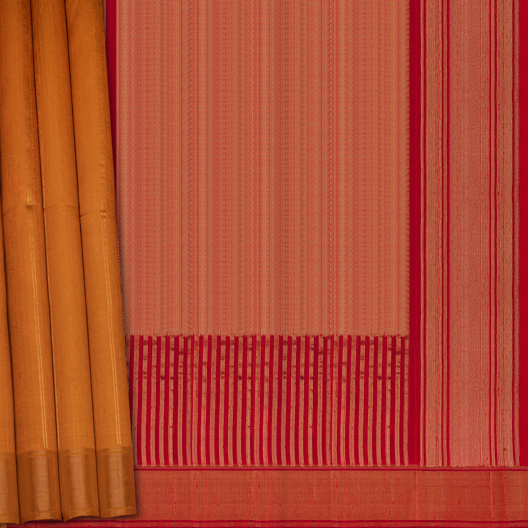 Pleats/body of Handwoven Dupion Soft Silk Saree