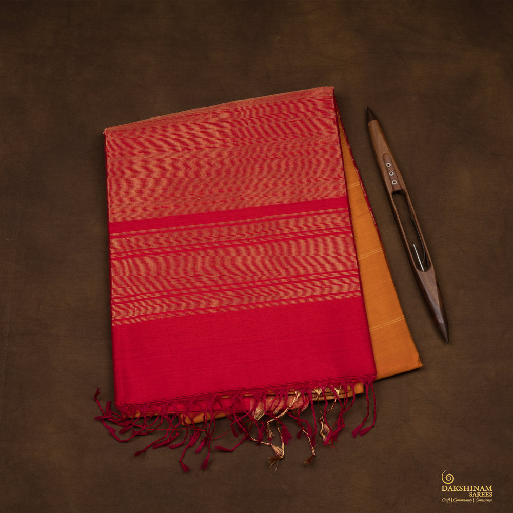 Folded Handwoven Dupion Soft Silk Saree