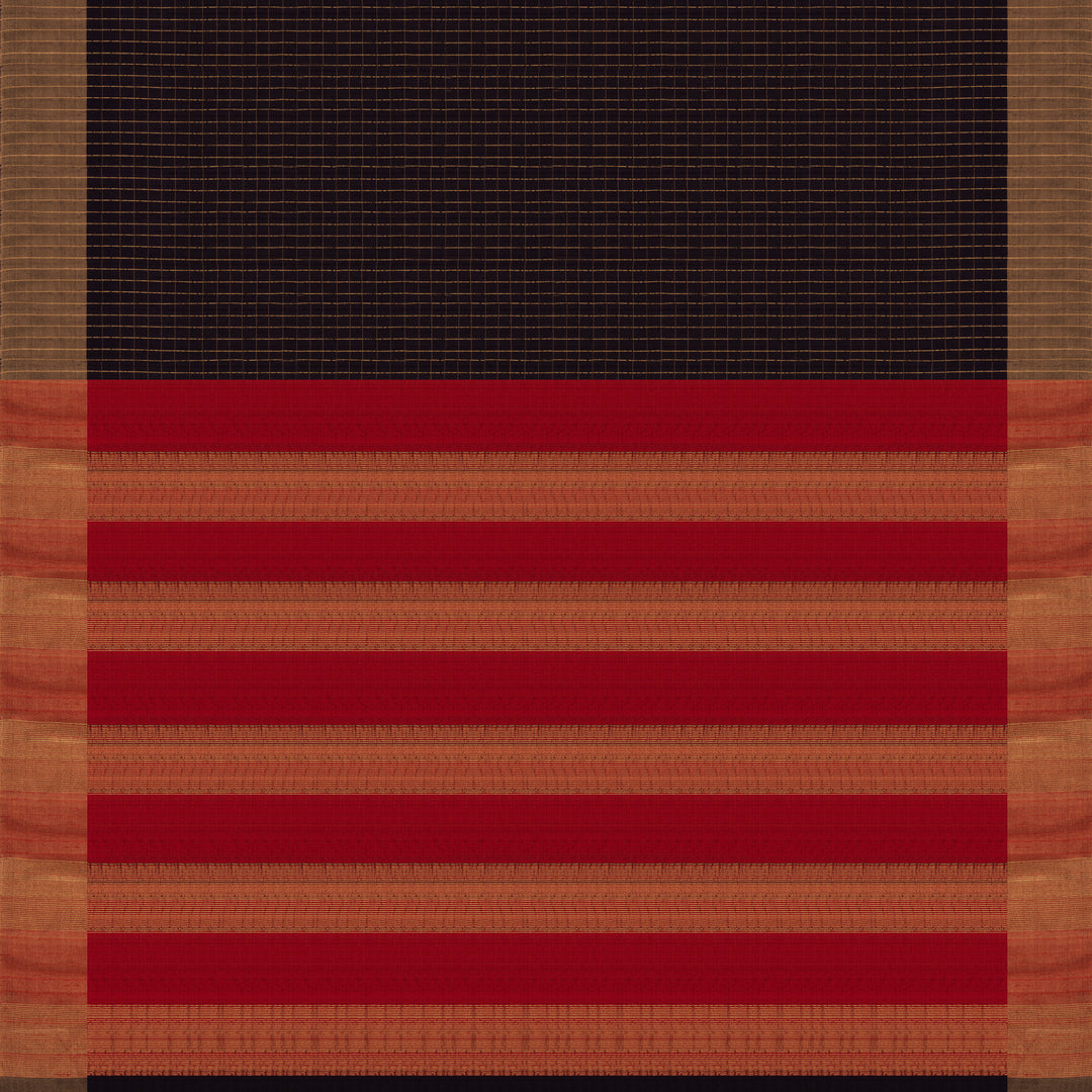 Pallu of Handwoven Dupion Soft Silk Saree