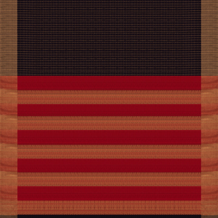 Pallu of Handwoven Dupion Soft Silk Saree