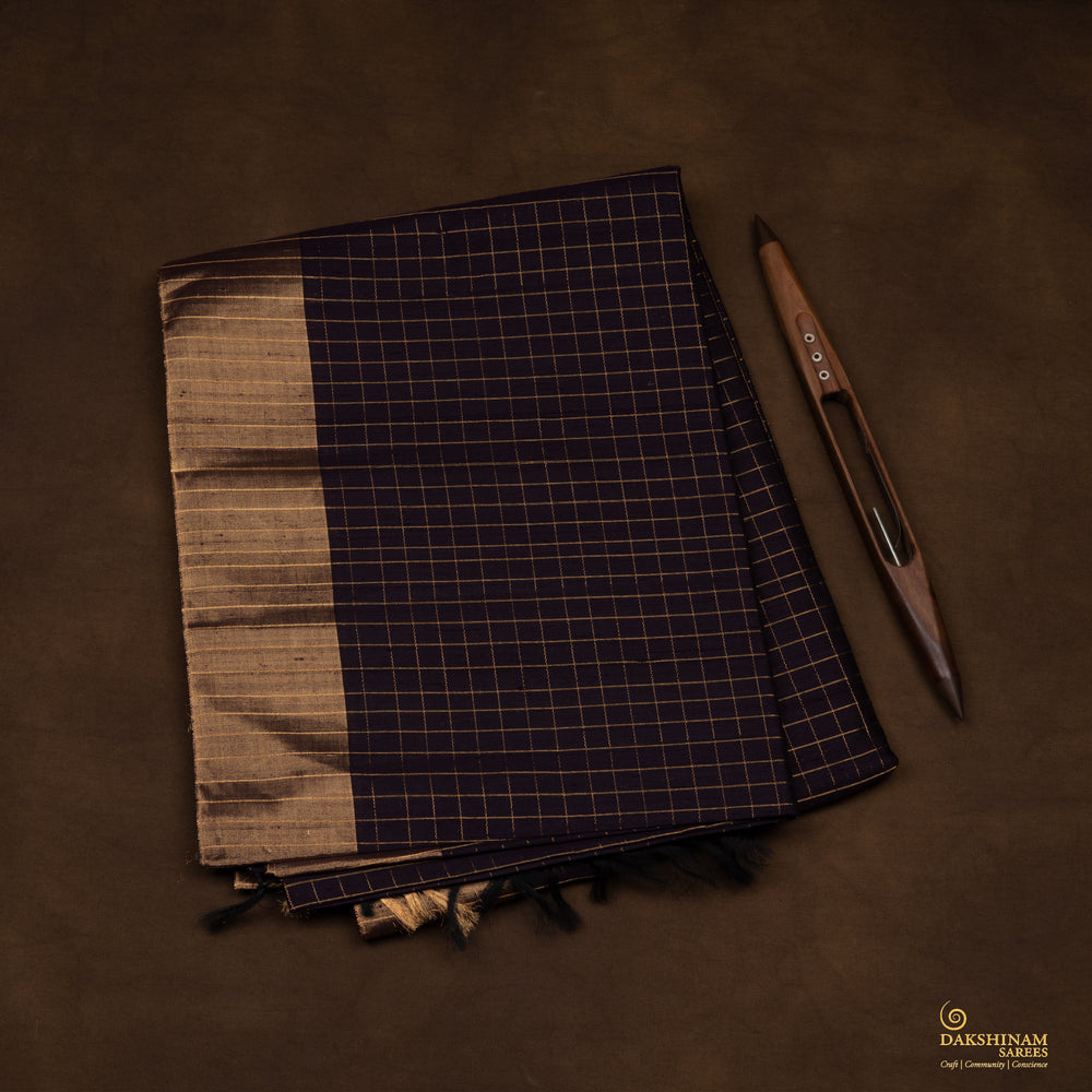 Folded  Handwoven Dupion Soft Silk Saree