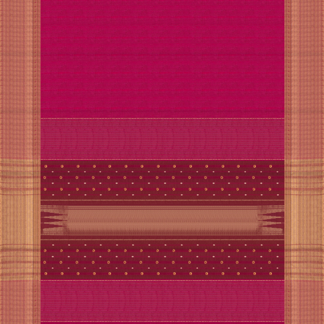 Pallu of Handwoven Dupion Soft Silk Saree