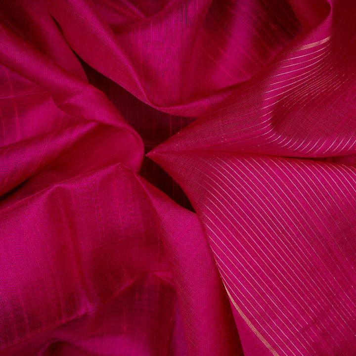 Closeup of  Handwoven Dupion Soft Silk Saree