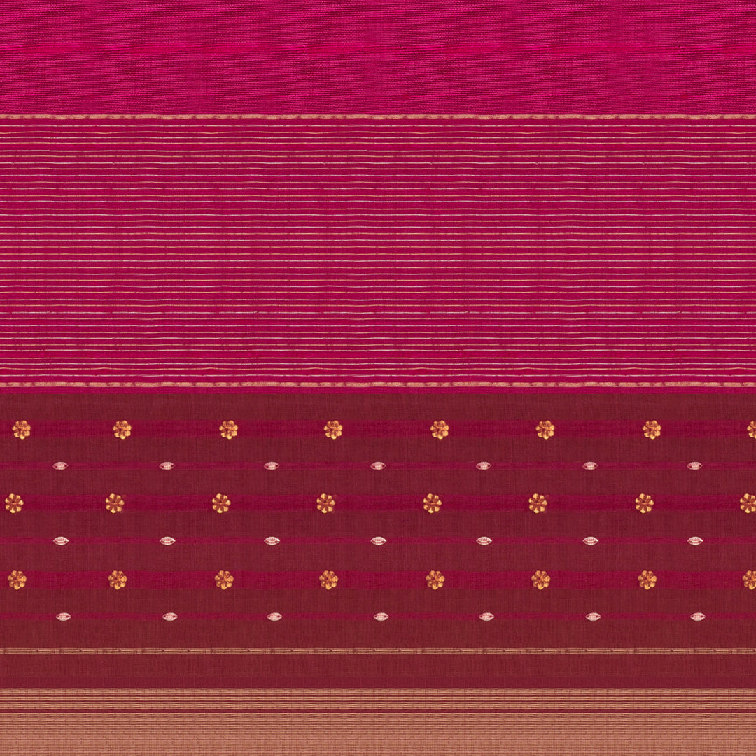 Pallu of  Handwoven Dupion Soft Silk Saree