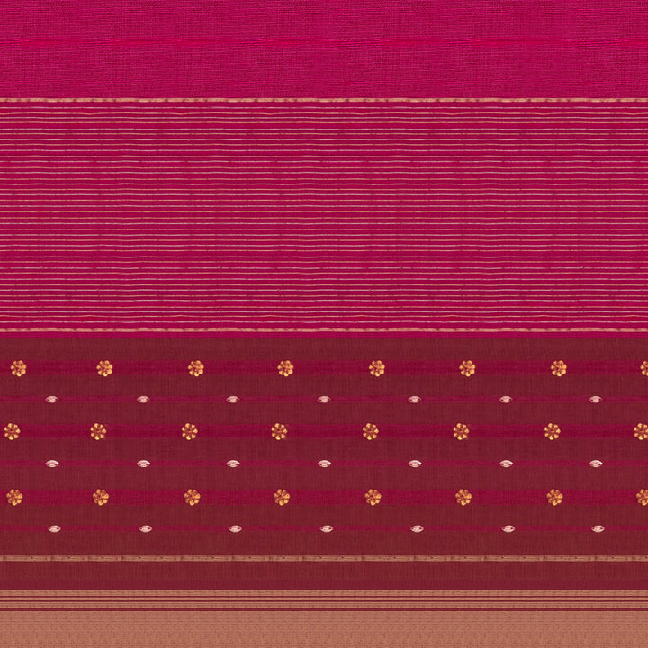 Pallu of  Handwoven Dupion Soft Silk Saree