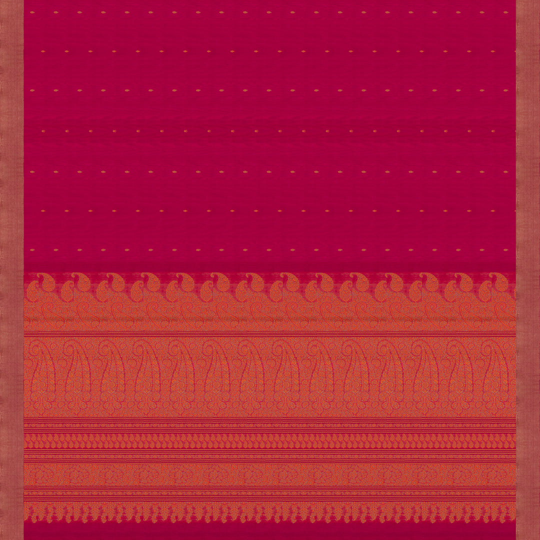 Pallu of Handwoven Pink Silk Cotton Saree 