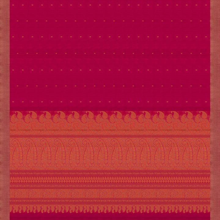 Pallu of Handwoven Pink Silk Cotton Saree 