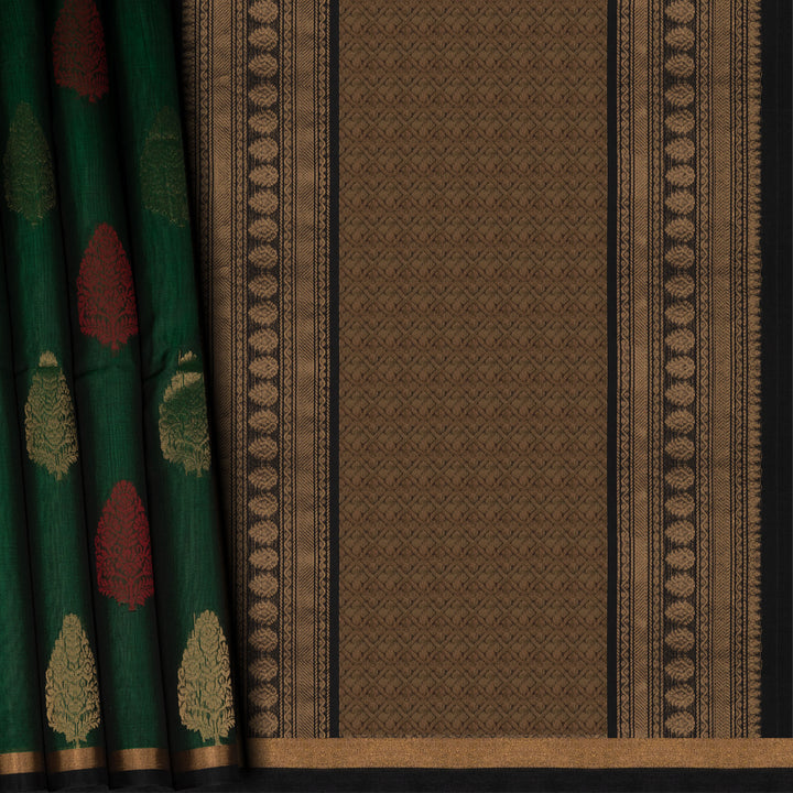 Pleats/body of Handwoven Silk Cotton Saree