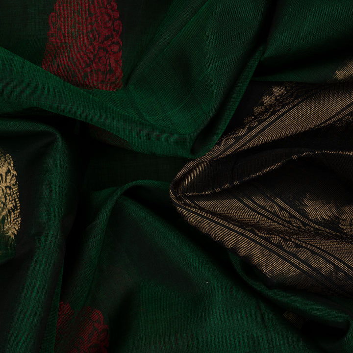 Abstract Handwoven Silk Cotton Saree