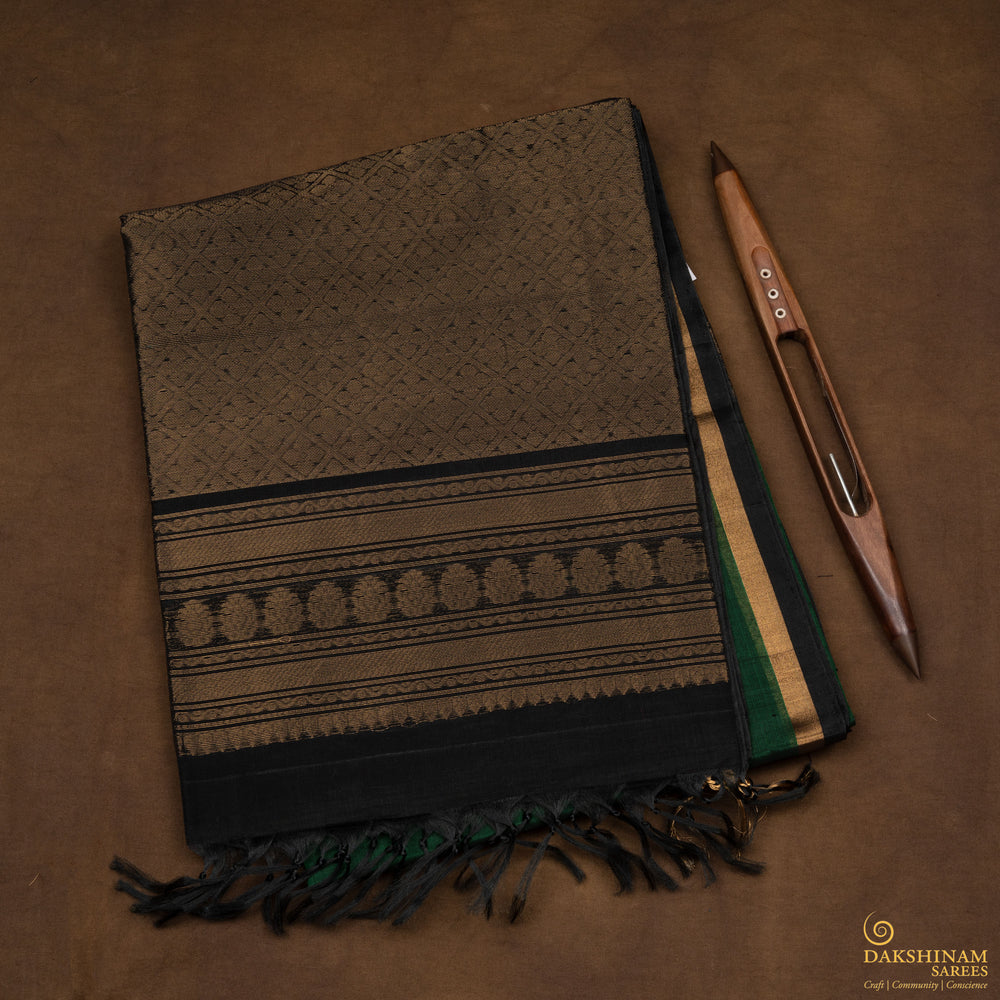 Folded  Handwoven Silk Cotton Saree