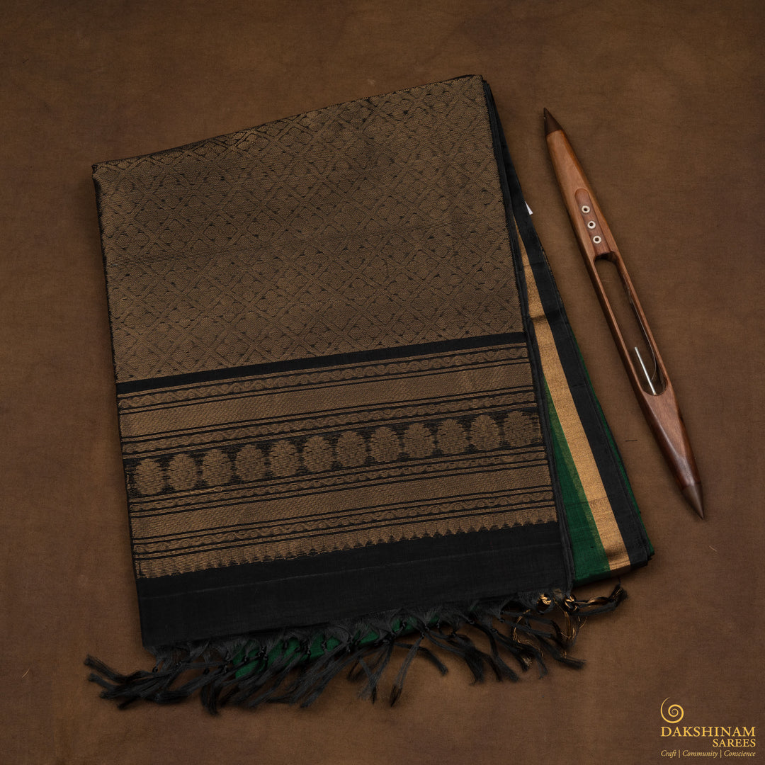 Folded  Handwoven Silk Cotton Saree