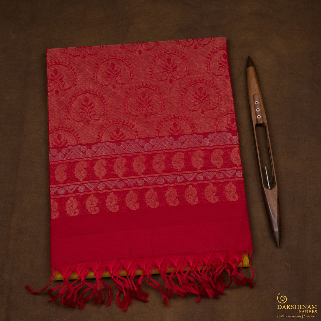 Folded Handwoven Silk Cotton Saree