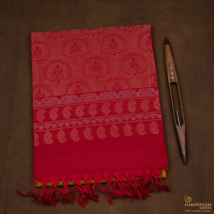 Folded Handwoven Silk Cotton Saree