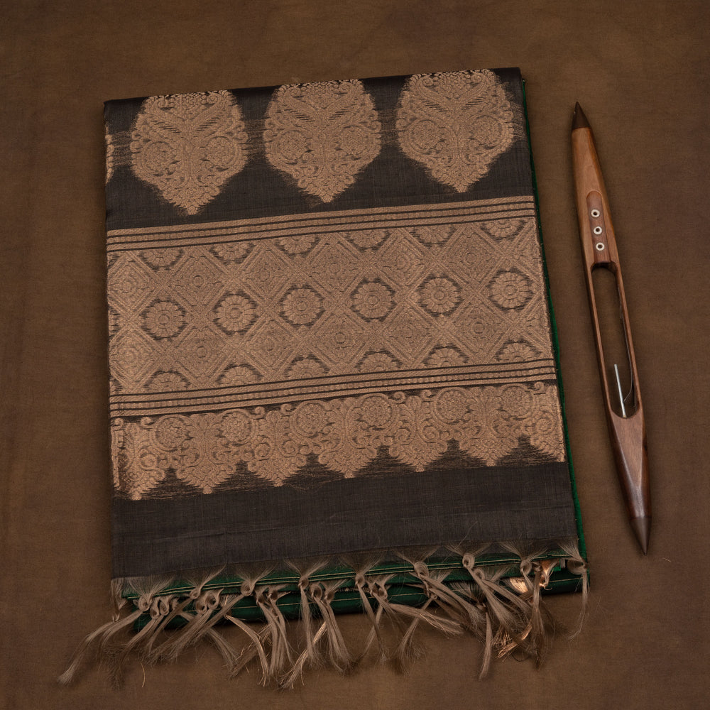 Folded Handwoven Silk Cotton Saree