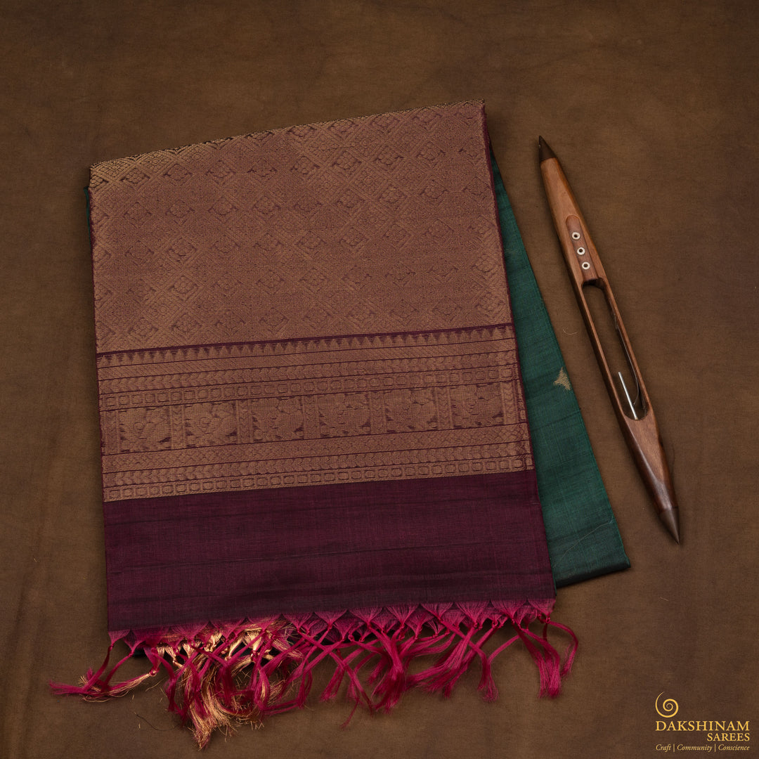 Folded Handwoven Silk Cotton Saree