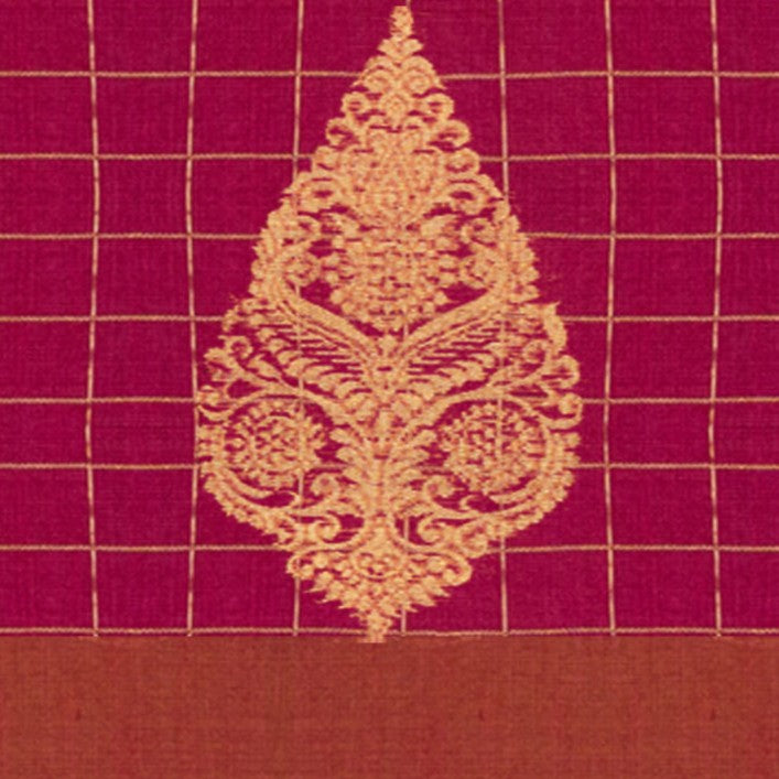 Body design of Handwoven Pink Silk Cotton Saree 