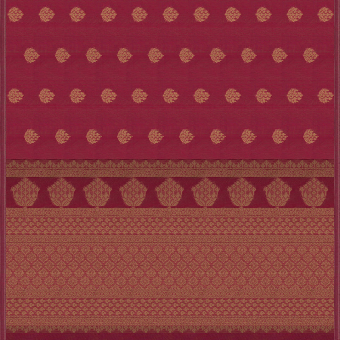 Pallu of Handwoven Pink South Cotton Saree